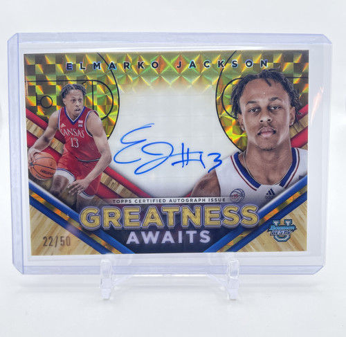 2023 24 Bowman U Best Elmarko Jackson Greatness Awaits Gold Refractor Auto 50 (1).1