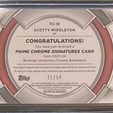 2023 24 Bowman University Best Scotty Middleton Prime Refrractor Auto 50 (2)