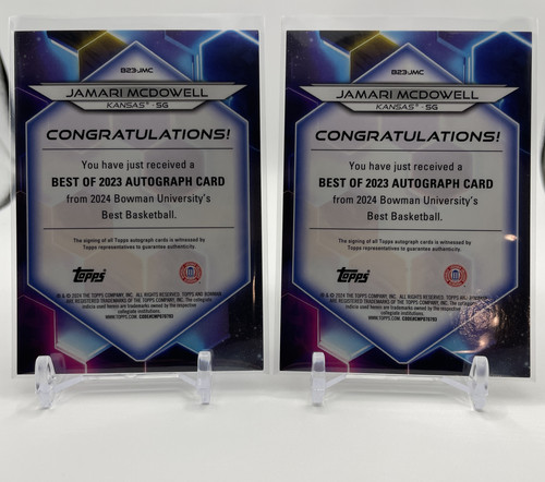 2023 24 Bowman U Best Jamari McDowell Gold Auto 50 + Chrome Auto 250 Set (x5) (3).1