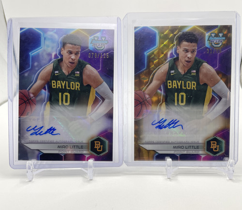 2023 24 Bowman U Best Miro Little Gold Refractor Auto 50 + Teal 15 Orange 25 (2).1