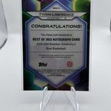 2023 24 Bowman University Best Tyrin Lawrence Teal Geometric Refractor Auto 115 (2)