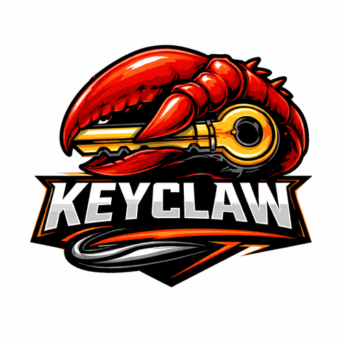 Lobster claw gripping golden key logo.png