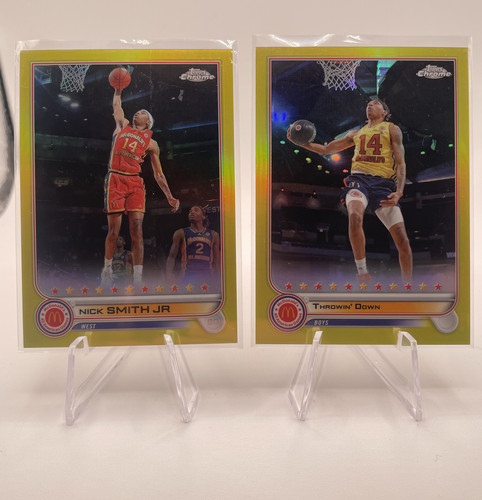 2022 23 Topps Mcdonald's Chrome Nick Smith Jr Yellow Refractor 75 Set (x2) (1)