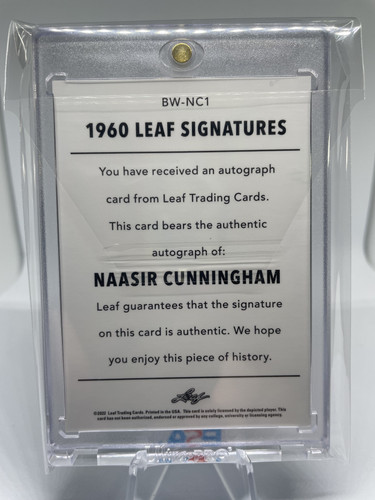 2021 22 Leaf Memories Naasir Cunningham 1960 Platinum Foil Rookie Auto 99 (2).1