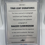 2021 22 Leaf Memories Naasir Cunningham 1960 Platinum Foil Rookie Auto 99 (2)