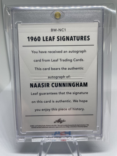 2021 22 Leaf Memories Naasir Cunningham 1960 Red Foil Rookie Auto 25 (2).1