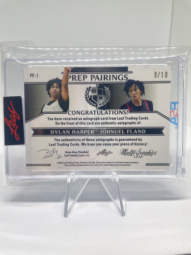 2022 23 Leaf Multigraphics Dylan Harper Boogie Fland Blue Sparkle Dual Auto 10 (2).1