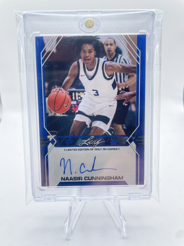 2022 23 Leaf Draft Naasir Cunningham Blue Foil Rookie Auto 30 (1).1