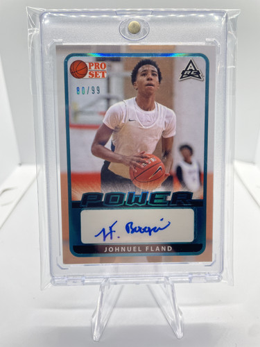 2021 22 Leaf Pro Set Power Johnuel Fland Aqua Rookie Auto 99 #PM JF1 (3).1
