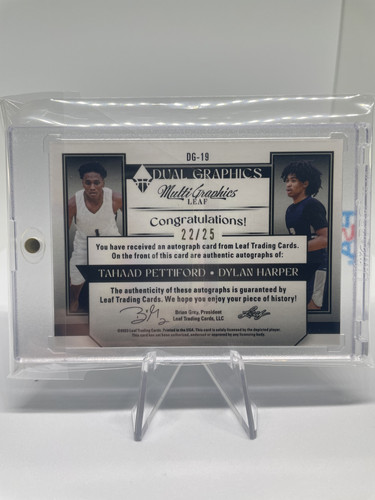 2022 23 Leaf Multigraphics Dylan Harper Tahaad Pettiford Purple Dual Auto 20 (2).1