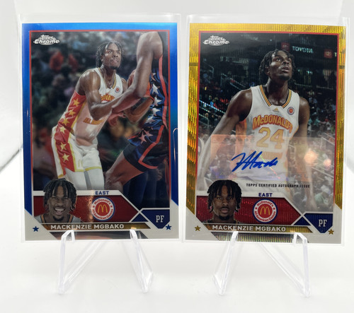 2023 24 Topps McDonald's Chrome Mackenzie Mgbako Gold Auto 50 + Blue 99 (1).1