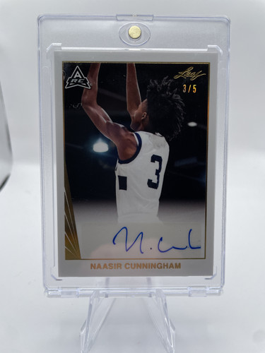 2021 22 Leaf Memories Naasir Cunningham Gold Holo Rookie Auto 35 Number Match (1).1