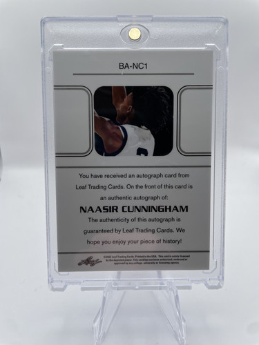 2021 22 Leaf Memories Naasir Cunningham Gold Holo Rookie Auto 35 Number Match (2)