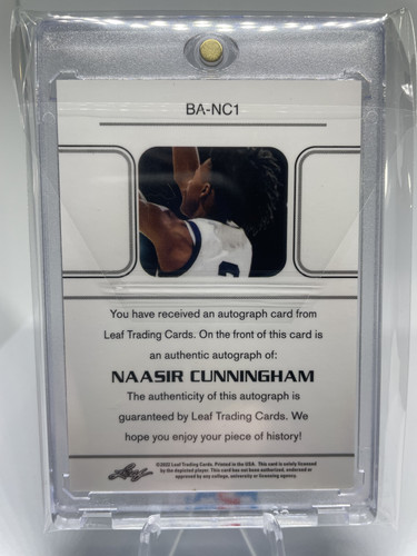 2021 22 Leaf Memories Naasir Cunningham 1990 Platinum Rookie Auto 99 (2)