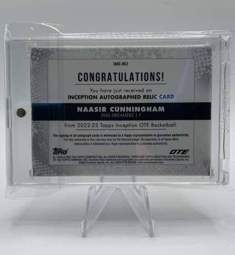 2022 23 Topps OTE Inception Naasir Cunningham Rookie Patch Auto 149 (2).1