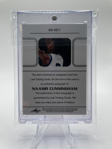2021 22 Leaf Memories Naasir Cunningham Platinum Holo Rookie Auto 10 (2).1
