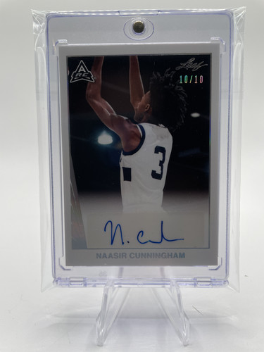 2021 22 Leaf Memories Naasir Cunningham Platinum Holo Rookie Auto 10 (1).1