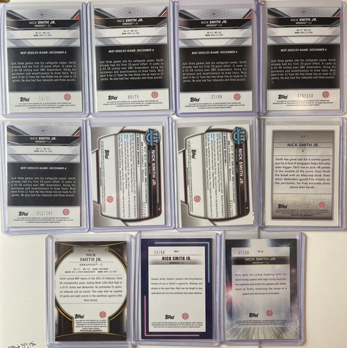 2022 23 Bowman U Best Nick Smith Jr RC Gold 50 Lava 75 + Inserts 50 Set (x11) (2)