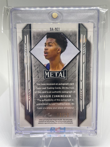 2021 22 Leaf Metal Naasir Cunningham Purple Crystal Rookie Auto 20 (2).1