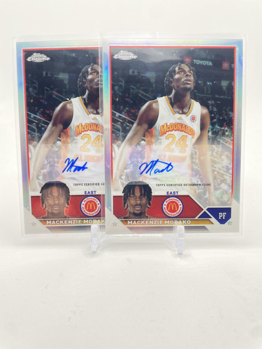 2023 24 Topps McDonald's Chrome Mackenzie Mgbako Rookie Refractor Auto Set (x2) (1).1