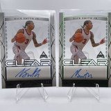 2022 23 Leaf Trinity Clear Nick Smith Jr. Green Holo Auto 20 + Silver Auto 49 (1)