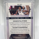 2022 23 Leaf Draft Naasir Cunningham Red Foil Rookie Auto 50 (2)