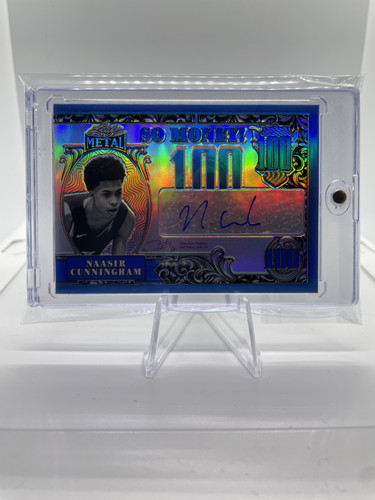 2021 22 Leaf Metal Naasir Cunningham So Money Blue Prizm Rookie Auto 50 (1)