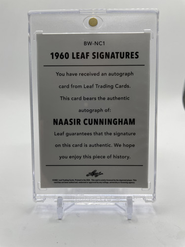 2021 22 Leaf Memories Naasir Cunningham 1960 Platinum Foil Rookie Auto 10 (2).1