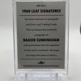 2021 22 Leaf Memories Naasir Cunningham 1960 Platinum Foil Rookie Auto 10 (2)