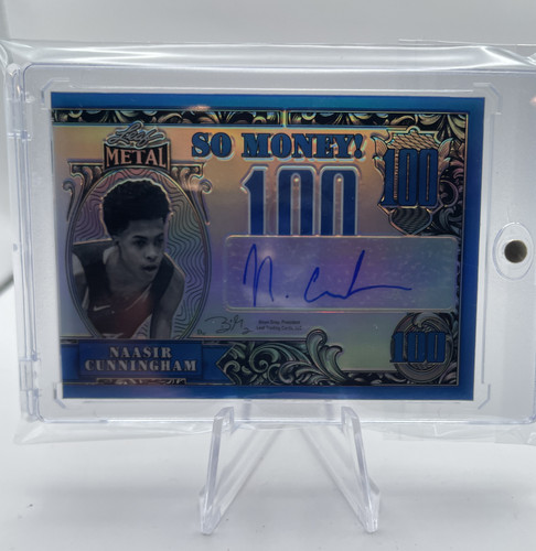 2021 22 Leaf Metal Naasir Cunningham So Money Blue Prizm Rookie Auto 50 (3)