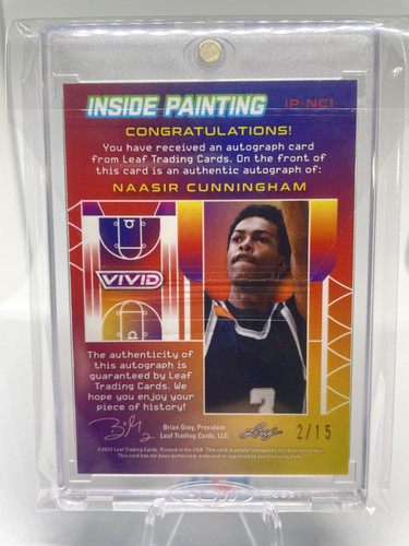 2022 23 Leaf Vivid Naasir Cunningham Inside Painting Green Rookie Auto 15 (2).1