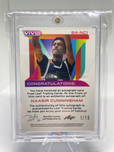 2022 23 Leaf Vivid Naasir Cunningham Orange Rookie Auto 10 (2).1