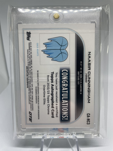 2022 23 Topps OTE Chrome Naasir Cunningham Aqua Refractor Rookie Auto 99 (2).1