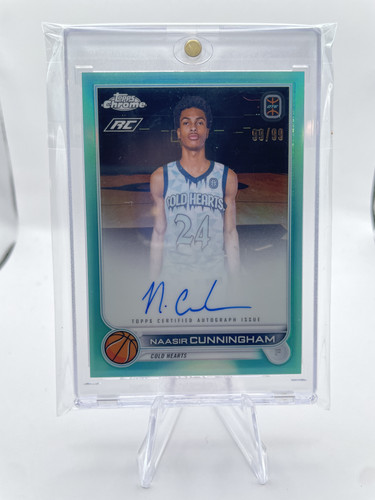 2022 23 Topps OTE Chrome Naasir Cunningham Aqua Refractor Rookie Auto 99 (7).1