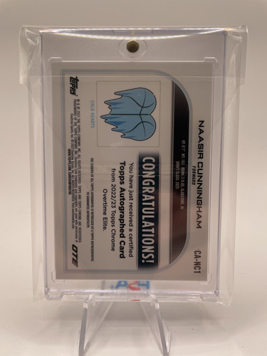 2022 23 Topps OTE Chrome Naasir Cunningham Aqua Refractor Rookie Auto 99 (6).1
