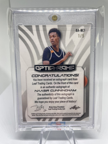 2022 23 Leaf Optichrome Naasir Cunningham Prismatic Rainbow Rookie Auto 5 (2).1