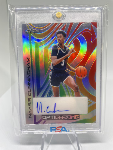 2022 23 Leaf Optichrome Naasir Cunningham Prismatic Rainbow Rookie Auto 5 (1).1