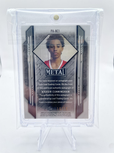 2021 22 Leaf Metal Portrait Naasir Cunningham Purple Ice Rookie Auto 20 (2).1