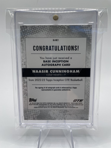 2022 23 Topps OTE Inception Naasir Cunningham Base Rookie Auto 199 (8).1