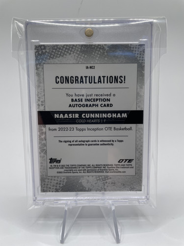 2022 23 Topps OTE Inception Naasir Cunningham Base Rookie Auto 199 (10).1
