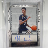 2022 23 Leaf Trinity Clear Naasir Cunningham Silver Rookie Auto 49 (1)