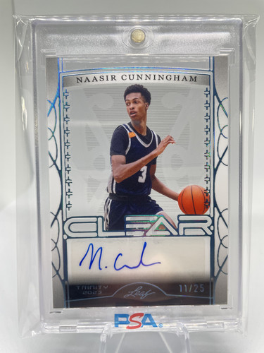 2022 23 Leaf Trinity Clear Naasir Cunningham Platinum Holo Rookie Auto 25 (5).1