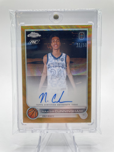2022 23 Topps OTE Chrome Naasir Cunningham Gold Refractor Rookie Auto 50 (3).1