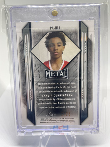 2021 22 Leaf Metal Portrait Naasir Cunningham Pink Rainbow Rookie Auto 25 (2).1