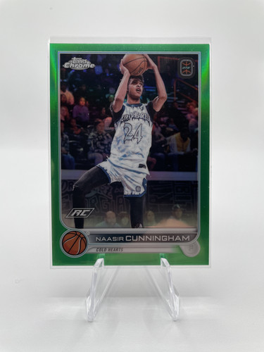 2022 23 Topps OTE Chrome Naasir Cunningham Green Refractor 75 Blue 99 150 (6).1