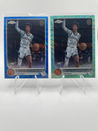 2022 23 Topps OTE Chrome Naasir Cunningham Green Refractor 75 Blue 99 150 (10).1