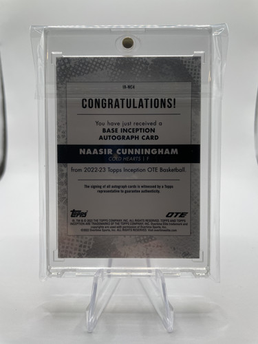 2022 23 Topps OTE Inception Naasir Cunningham Base Rookie Auto 199 (16).1
