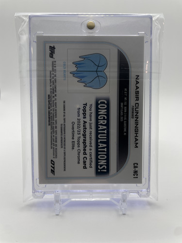 2022 23 Topps OTE Chrome Naasir Cunningham OTE Border Refractor Auto 99 #CA NC1 (2).1