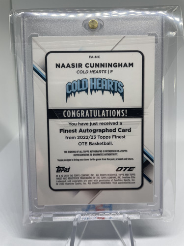 2022 23 Topps OTE Finest Naasir Cunningham Blue Wave Rookie Auto 150 (2).1