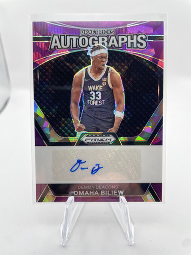 2024 25 Panini Prizm Draft Picks Omaha Biliew Prizm Purple Ice Auto 99 + Auto (2).1